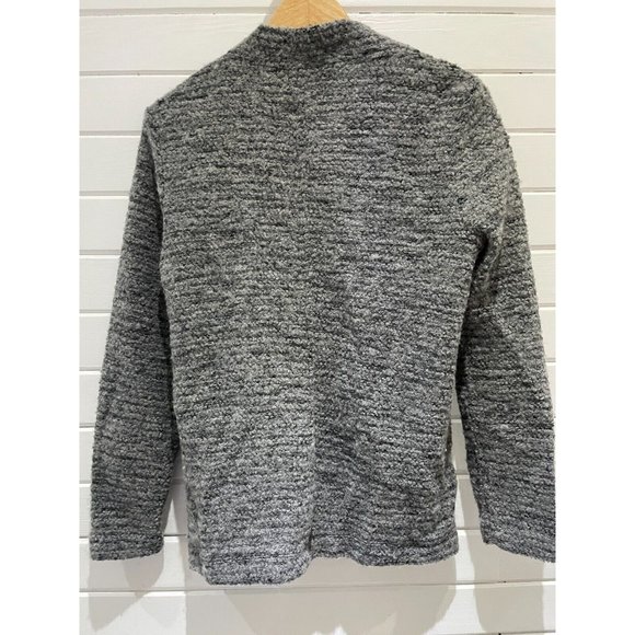 Lou & Grey Women Gray Boucle snaps Jacket wool mohair blend Sz S - Picture 3 of 13